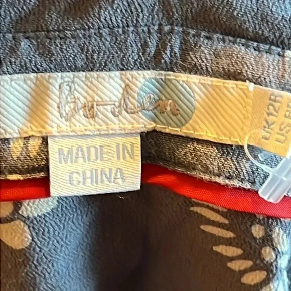 Women's Boden button up dress 8R Gray Polka dot Wedding casual event Boho Viscos - Picture 5 of 6